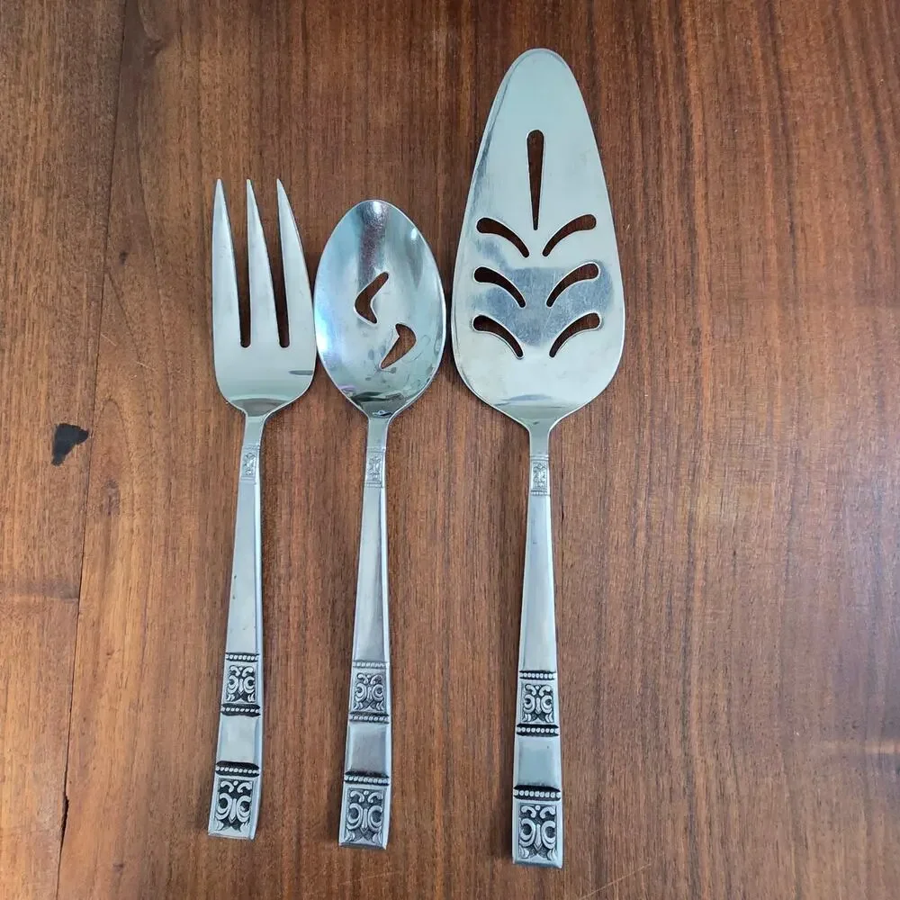Vintage Towle SCC Supreme Cutlery Japan Stainless Steel Serveware 3 Piece MCM